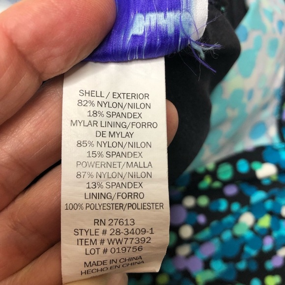 Delta Burke Swimsuit Plus Sz 22W Multicolor Dots Tankini Sarong Retro Colorful - Picture 8 of 9